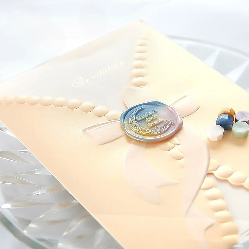 200 Pcs Wax Print Beads Wax Seal for Stamps Wax Lacquer for Seals Retro Sealing Gold Wedding Birthday Lacre for Card Making