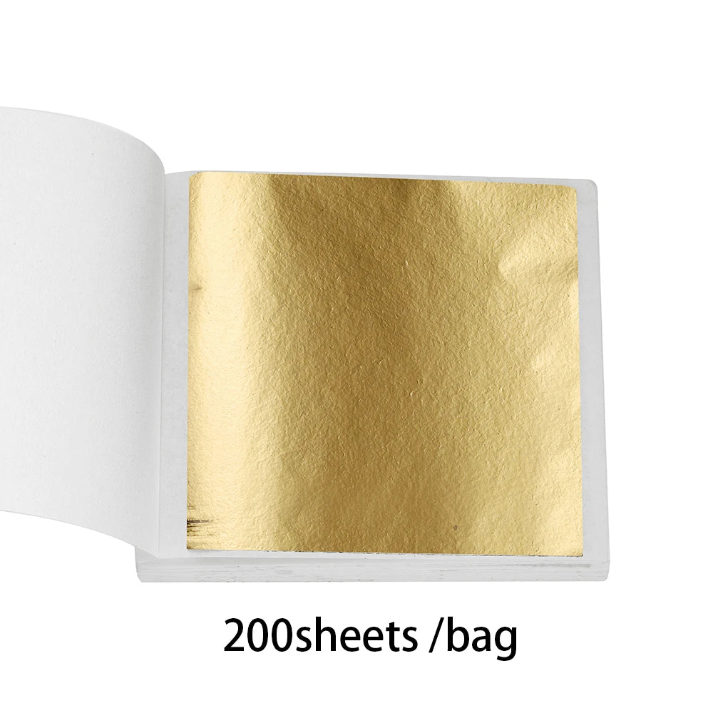 100-200sheets Imitation Gold Foil Paper Leaf Gilding DIY Epoxy Resin Mold Jewelry Making Filling Decorate Resin Crafts Tool -