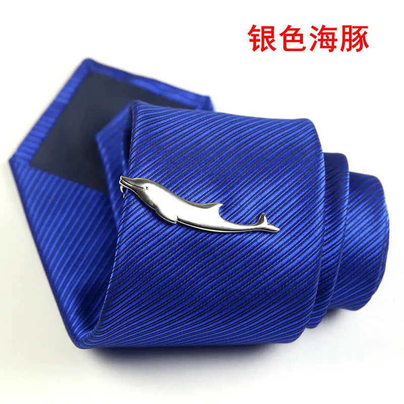 New Stainless Tie Clip For Men Classic Metel Tie Pin Copper Tie Bar Quality Enamel Tie Collar Pin Crystal Business Corbata - 