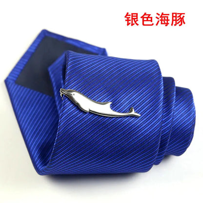 New Stainless Tie Clip For Men Classic Metel Tie Pin Copper Tie Bar Quality Enamel Tie Collar Pin Crystal Business Corbata - 