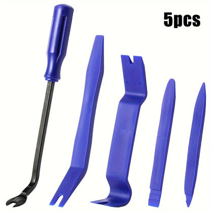 5pcs/19pcs Trim Removal Tool Set & Clip Plier Upholstery Remover Nylon Car Panel Removal Set with Portable Storage Bag - 5pcs