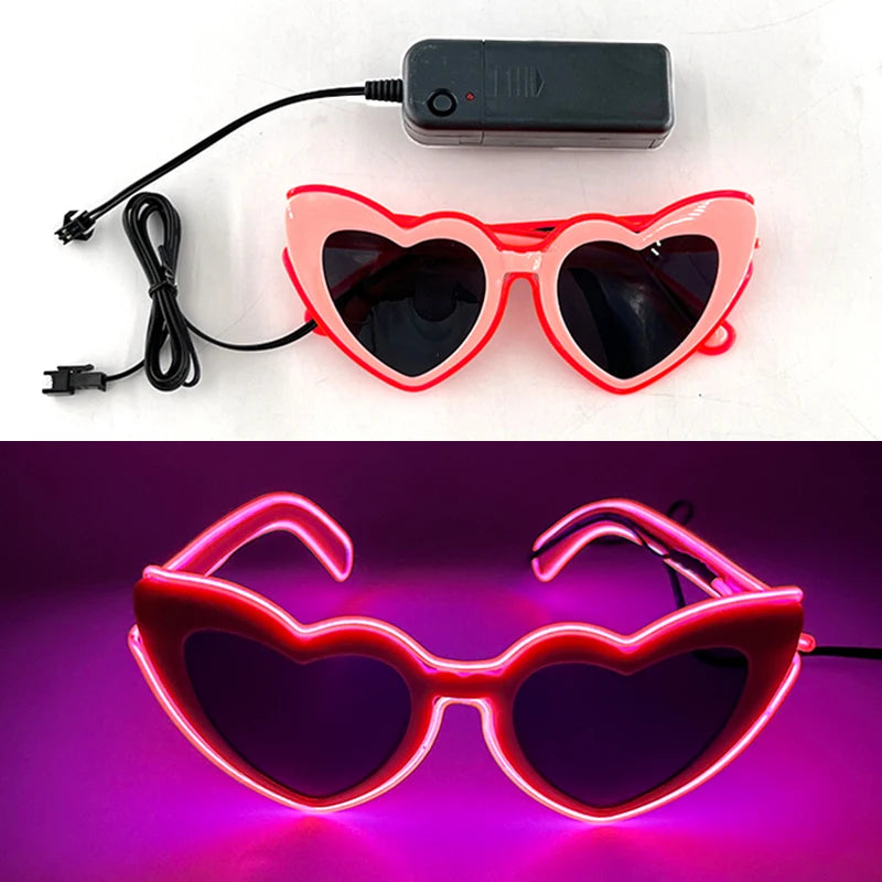 1PC Light Up LED Glasses Glow Sunglasses EL Wire Neon Glasses Glow in The Dark Party Supplies Neon Party Favors for Adults - 