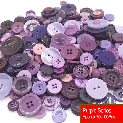 50g/Pack Mix Size Mix color Resin Button 1-3cm Sewing Buttons For Scrapbook Crafts DIY Handmade Sewing Accessories - Purple S