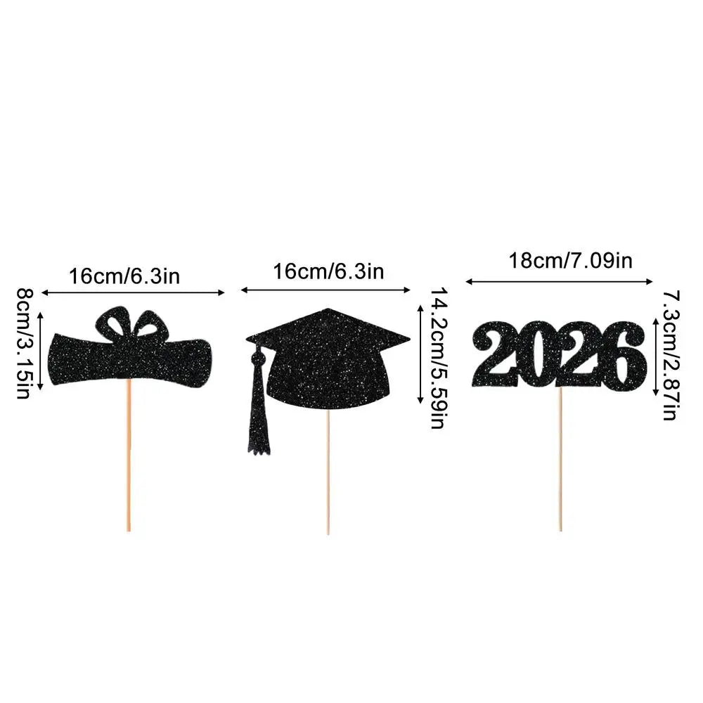 Graduation Season Decor 2026 Graduation Cake Topper for Graduation Cake Topper Party DIY Cake Dessert Decoration Supplies - B