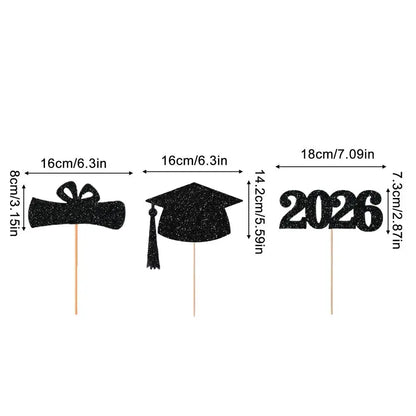 Graduation Season Decor 2026 Graduation Cake Topper for Graduation Cake Topper Party DIY Cake Dessert Decoration Supplies - B