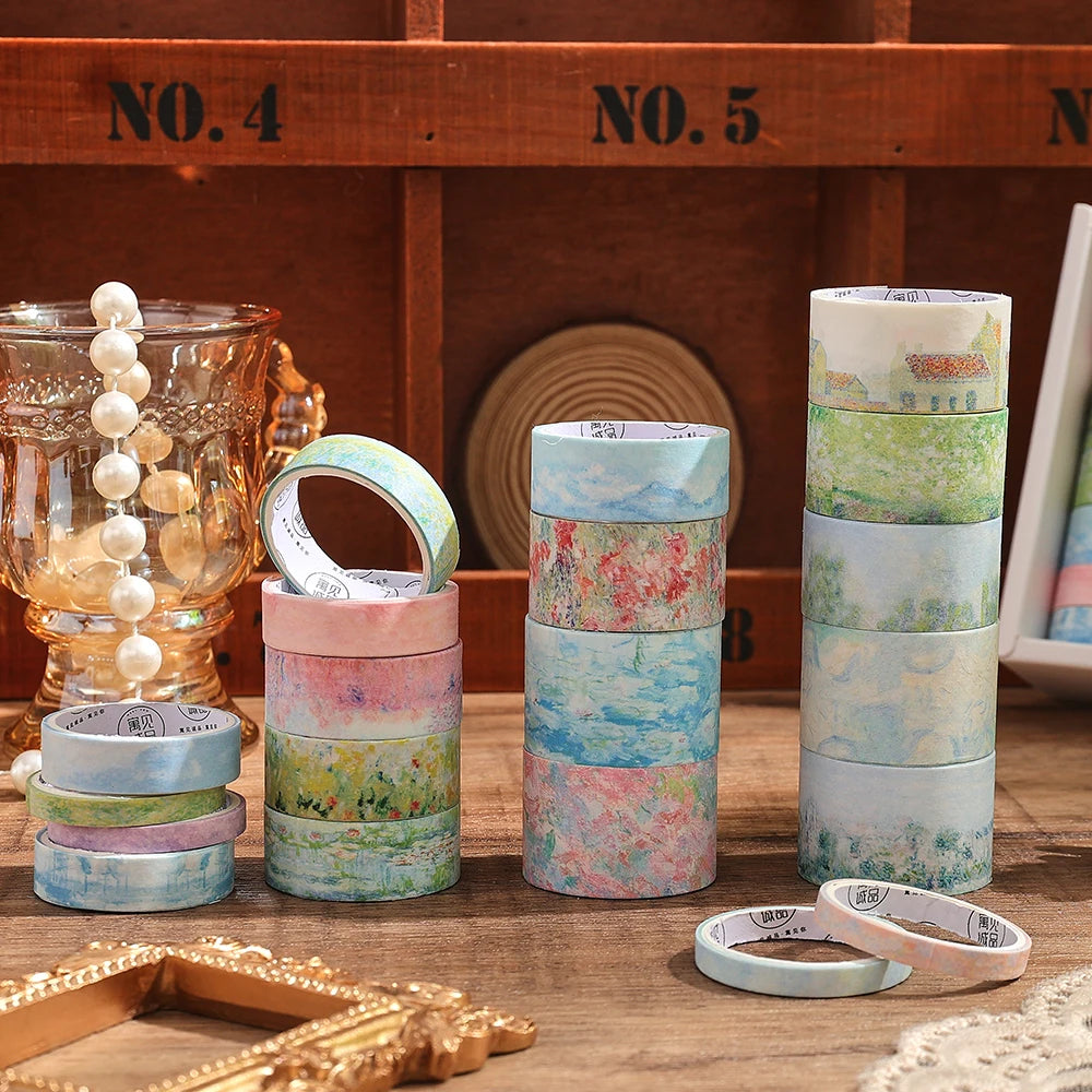 20 rolls Vintage Garden Painting Washi Tape Set 2M(2.2yards) Long Masking Tapes For Scrapbooking Journaling Planner Notebook