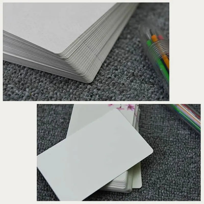 20/40Pcs Blank DIY Card Chinese Style Paper Small Card Word Flower Pattern Greeting Card For Graffiti White Kraft Paper