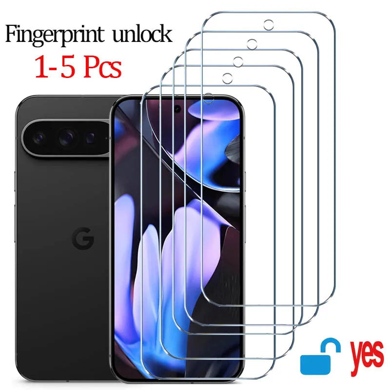 Fingerprint Unlock Glass for Pixel 9 Pro 10 8A 9A 10A 7A 8 Pro Screen Protector Pixel 9 Pro XL Tempered Glass for Google Pixe
