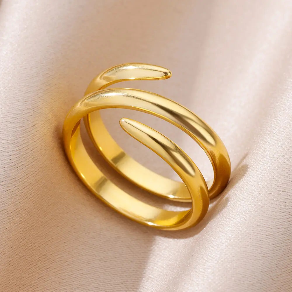 316L Stainless Steel Rings for Women Gold Color Never Fade Luxury Classic rings wedding couple rings Jewelry - 3