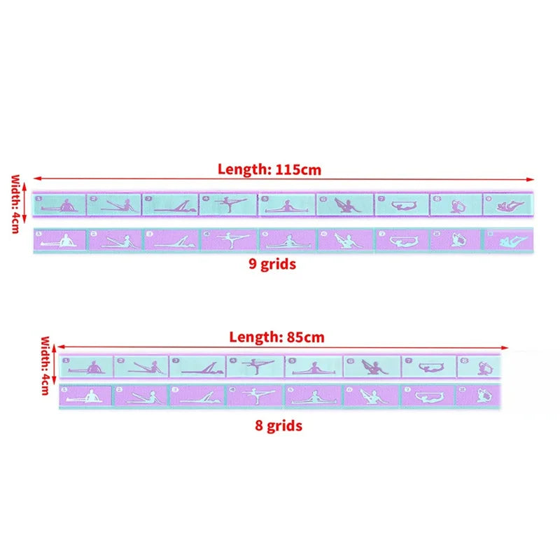 Elastic Yoga Resistance Band Pilates Dance Stretching Belt Fitness Sport Exercise Pull Strap Belt Beginner Multi-Functional B