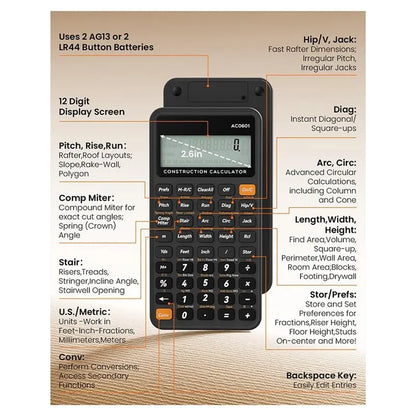 Construction Calculator Construction Calculator With Writing Tablet For Contractor Concrete