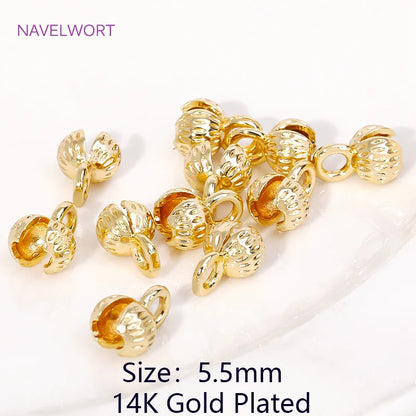 10/20Pcs 18K Gold Plated End Beads Tip,Brass End Caps For Jewelry Making,Connecting Rings For Jewelry,DIY Bracelets Accessori
