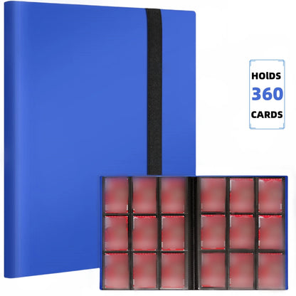 9 Pocket Trading Card Album Folder - 360 Side Loading Pocket Binder for Game Cards & Sports Cards - Blue
