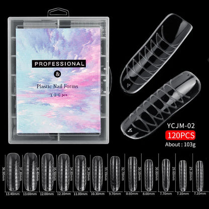Misscheering 120Pcs/Box Transparent Fake Nails Acrylic French Nail Tips Full Coverage Press On Nails Accessory DIY Manicure T