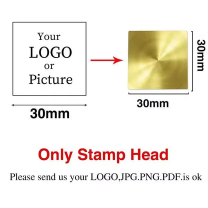 Custom Brass Wax Seal Stamp Personalized LOGO 25/30/40/50mm Round/Square Wax Sealing Head For Wedding Invitation Card Decor S
