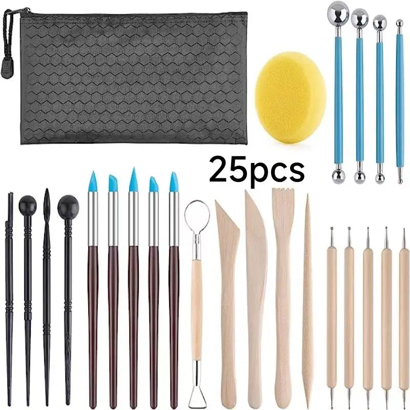 Pottery Clay Sculpting Tools Kit 8-61 Pcs/Set, Ceramic Wax Clays Carving Tools for Art Craft Pottery Sculpting Modeling Tool 