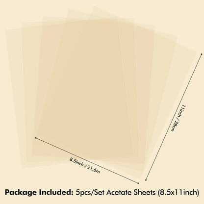 8.5X11Inch Heat Resistant Clear Acetate Sheets for Shaker Cards Making Transparent Shaker Stencils, Journals, Craft - 1 set