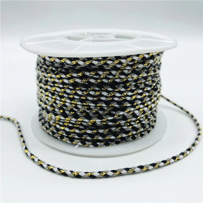 5yards/Lot 2.5mm Gold Line 100% Cotton Cord Rope Chinese Knot Macrame Cord Rope For Jewelry Making For Shamballa Bracelet
