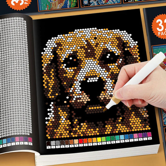 32 Pages Mystery Mosaic Color By Number Coloring Book for Adults Pixel Art Stress Relief