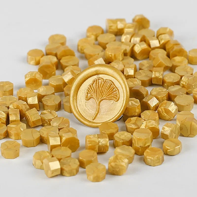 200 Pcs Wax Print Beads Wax Seal for Stamps Wax Lacquer for Seals Retro Sealing Gold Wedding Birthday Lacre for Card Making -
