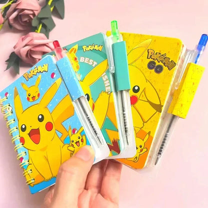 Pokemon Pikachu Notebook with Pen, Cute Cartoon Diary for School Girls, Kids Stationery Set Gift Box, Journal School Supplies