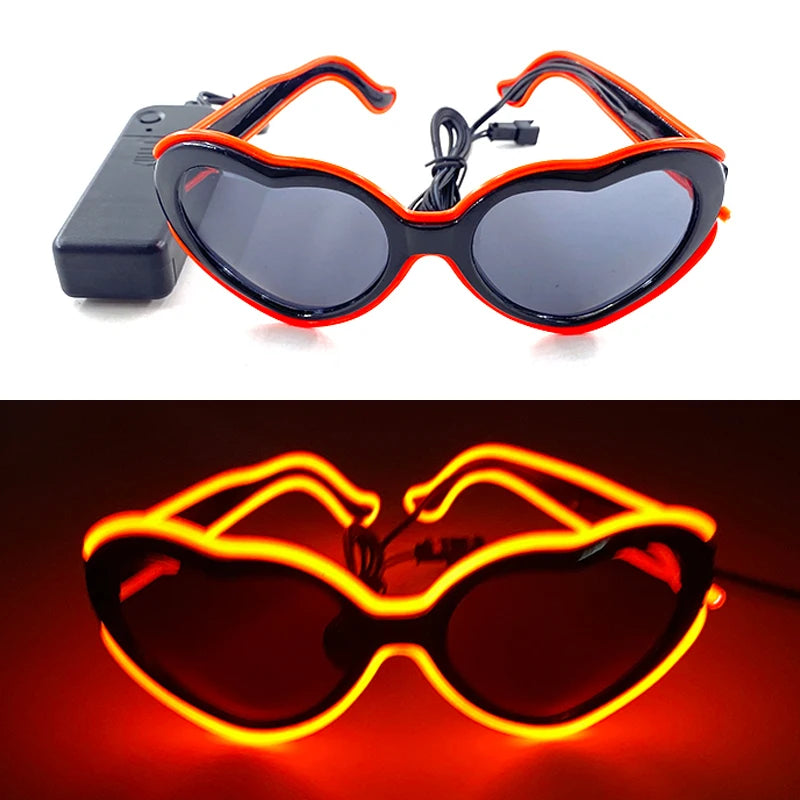 1PC Light Up LED Glasses Glow Sunglasses EL Wire Neon Glasses Glow in The Dark Party Supplies Neon Party Favors for Adults - 