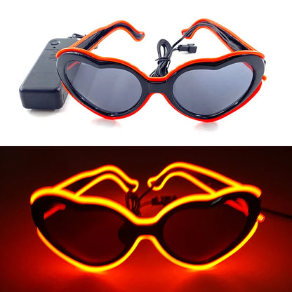 1PC Light Up LED Glasses Glow Sunglasses EL Wire Neon Glasses Glow in The Dark Party Supplies Neon Party Favors for Adults - 