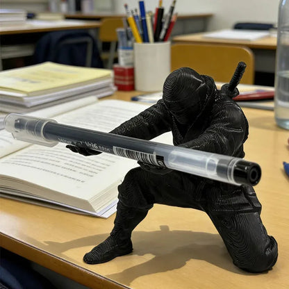 Desktop Art 3D Printed Ninja Pen Holder Unique Figurine Stationery Organizer Pencil Figurines Desk Decor Craft For Pen Storag