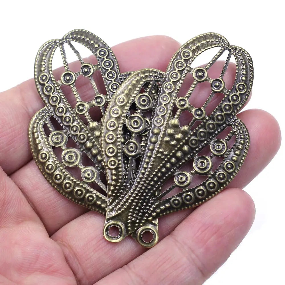 Pendants Wraps Metal Crafts Connectors Rose Flower Filigree Flower For Embellishments Scrapbooking Jewelry DIY Accessories - 