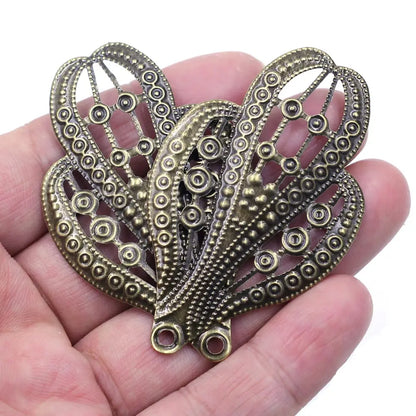Pendants Wraps Metal Crafts Connectors Rose Flower Filigree Flower For Embellishments Scrapbooking Jewelry DIY Accessories - 