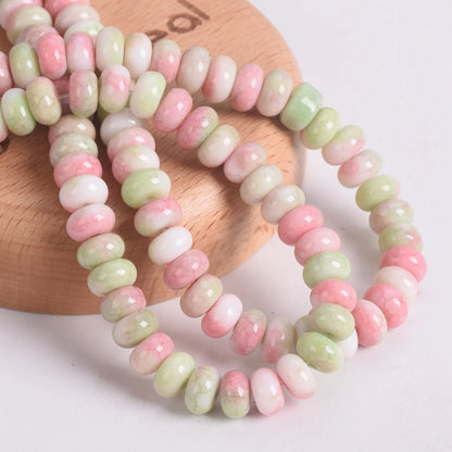 50pcs Mixed Colors Rondelle Shape 8x5mm Opaque Glass Loose Spacer Beads Lot For Jewelry Making DIY Bracelet Findings