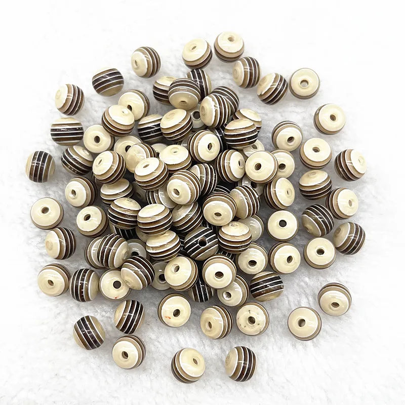 6mm 8mm Round Transparency Resin Beads Stripe Spacer Beads for Jewelry Making Children Handcraft Department DIY Accessories -