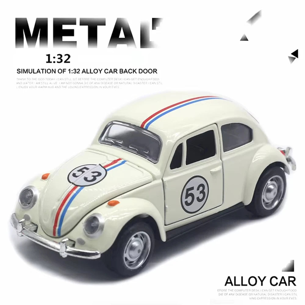 1:32 Vintage Die-Cast Racing Car Toy, Metal Alloy, Manual Pull-Back, Suitable for Ages 3+,Collectible Classical Car