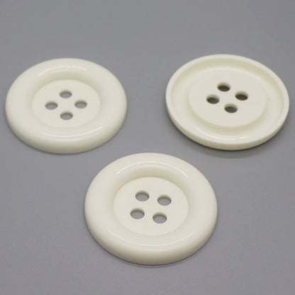 3-10pcs Super big white Buttons 5/6.5/7cm Great circle edge 4 hole nylon Large Buttons Diy decor Clothing Sewing accessories 