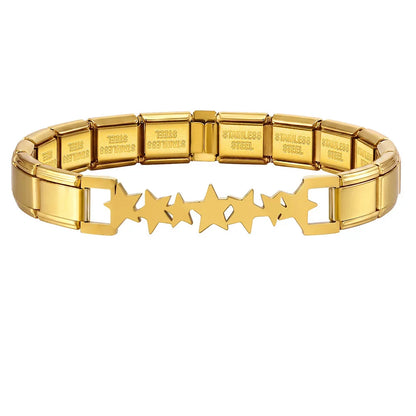 For Women Men Italian Charm Link 9mm Width Silver Gold Color Stainless Steel Bracelets on Hand DIY Making Jewelry - 2