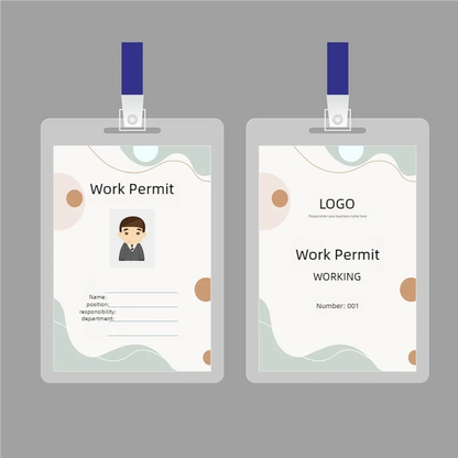 Work card, PVC card printing, customized, free design,0.76mm, waterproof, color printing, round corners