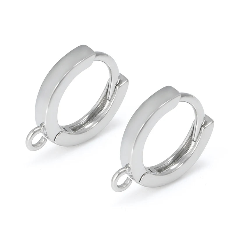 Silver Color Brass Earring Hooks for DIY Jewelry Making Handmade Silver Color Jewelry Accessories Findings Eawires - Rhodium 