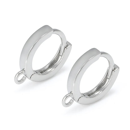 Silver Color Brass Earring Hooks for DIY Jewelry Making Handmade Silver Color Jewelry Accessories Findings Eawires - Rhodium 