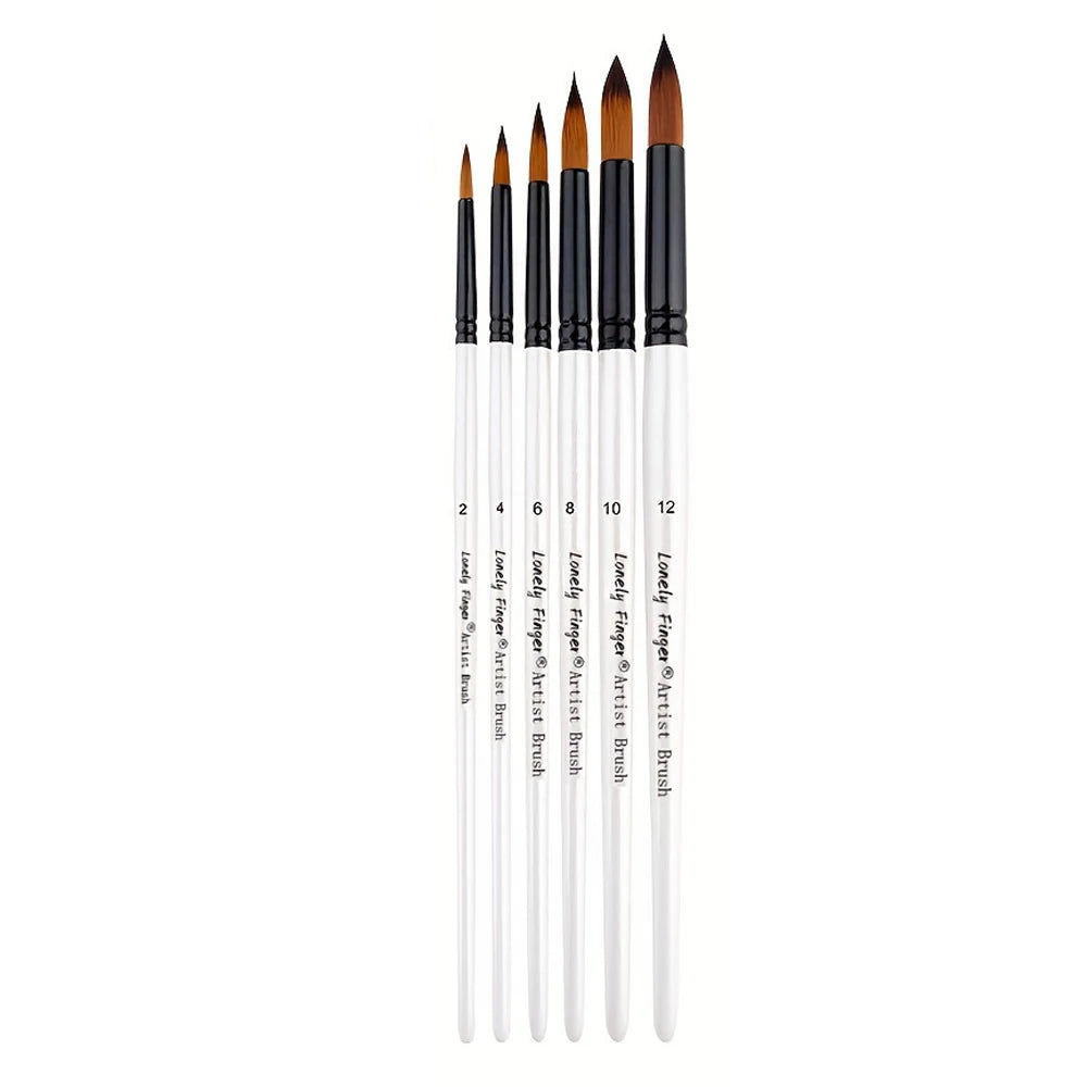6pcs Artist Paint Brushes Set Artist Paintbrushes For Acrylic Oil Watercolor Acrylic Painting For Body Face Rock Canvas - 6pc