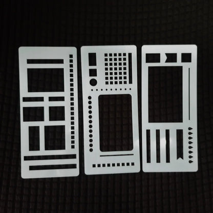 3PCS Planner Stencil Set Handmade Flexible Record Template for Journal Scrapbooking Daily Planning DIY Reusable Stencils Kit 
