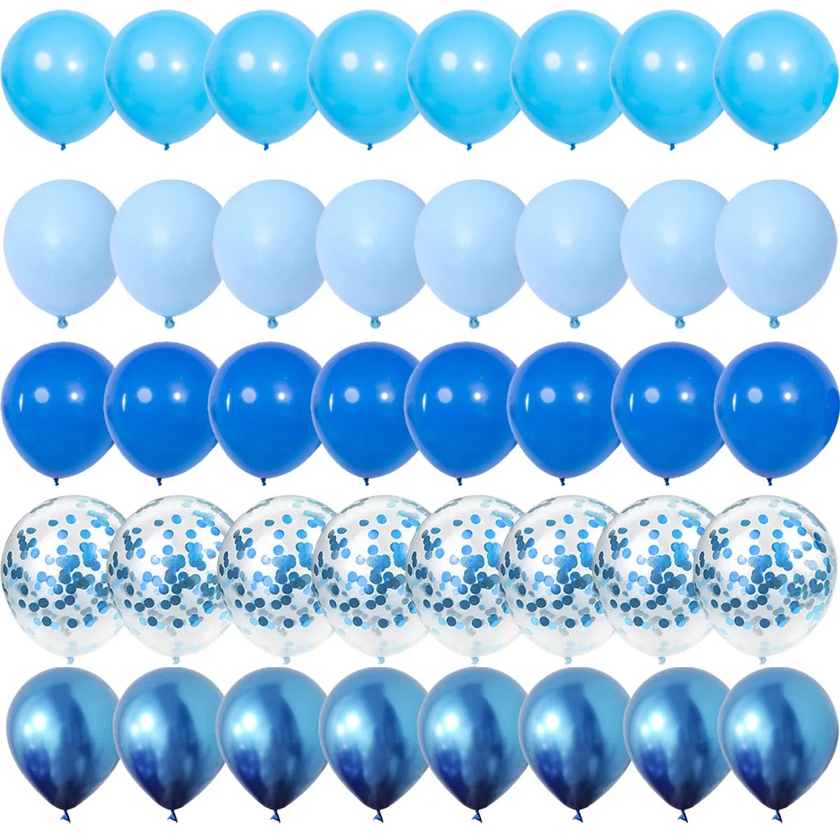 40Pieces Blue Set Balloons Metal Latex Confetti Balloon Wedding Valentine's Day Globos Baby Shower Birthday Party Decorations