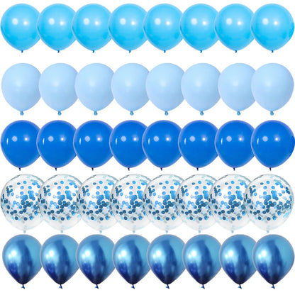 40Pieces Blue Set Balloons Metal Latex Confetti Balloon Wedding Valentine's Day Globos Baby Shower Birthday Party Decorations