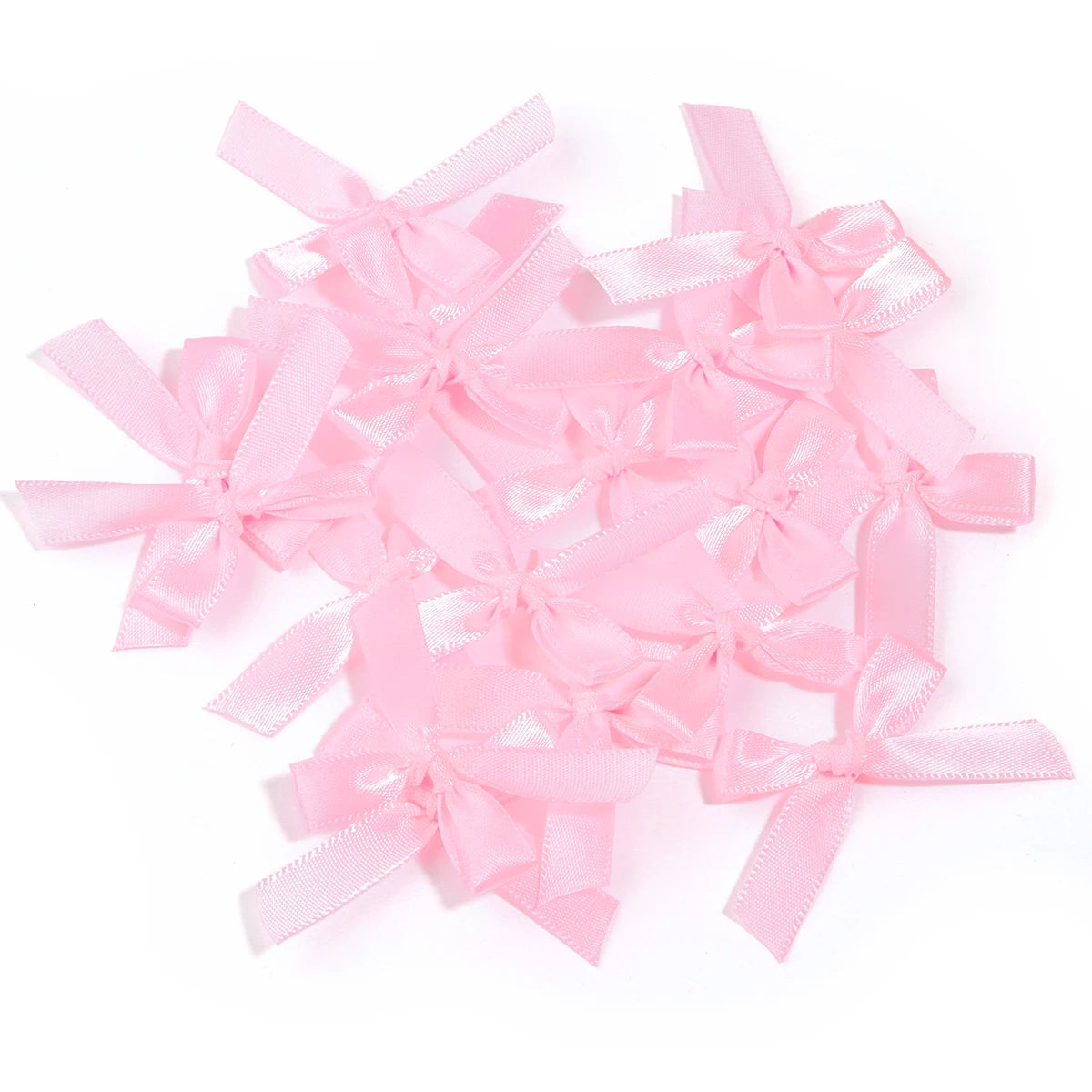 50 Pcs/Lot 4*3.5cm Fresh Pink Ribbon Bows Small Size Satin Ribbon Bow Flower Craft Decoration Handwork DIY Party Decoration -