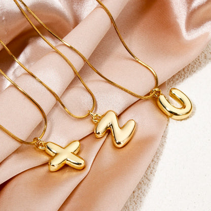 1Pcs English Letter Brass Charms 18K Real Gold Plated Capital Alphabet Initial A-Z Pendant Personalized Jewelry Making Findin