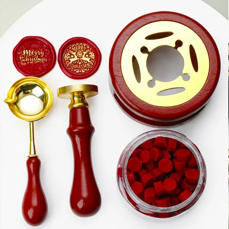 DIY Sealing Wax Spoon Bead Melting Heater Lacquer Furnace Solid Wood Stove Seal Supplies For Stamp Wax Stamp Craft Wedding Gi