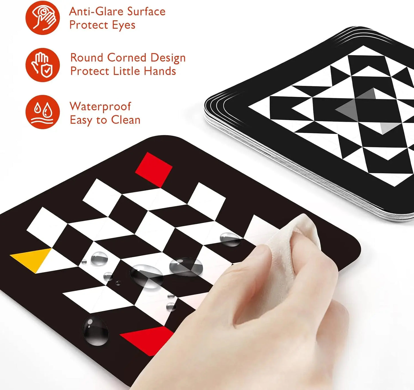 Black and White Cards High Contrast Baby Toys 0-36 Months Newborns Visual Stimulation Brain Development Learning Flash Cards