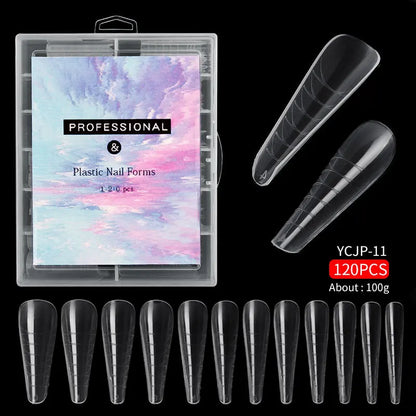 Misscheering 120Pcs/Box Transparent Fake Nails Acrylic French Nail Tips Full Coverage Press On Nails Accessory DIY Manicure T