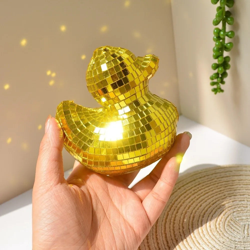 Desktop Disco Mirror Decorative Duck Mirror Glass Home Decor Disco Ball Duck Disco Ornament Disco Decoration Duck Home