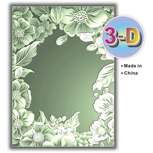Elegant floral border 3D embossed folder texture pattern background DIY scrapbook craft supplies for embossing, template mold