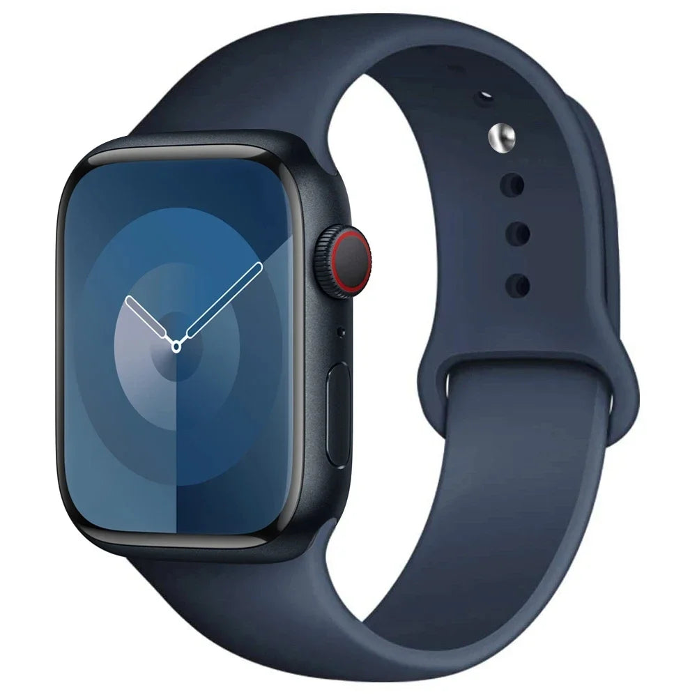 Silicone Band For Apple Watch strap 44mm 45mm 40mm 41mm 42-38mm 45 mm sport bracelet iwatch series 8 7 6 5 4 3 SE 9 Ultra 2 4
